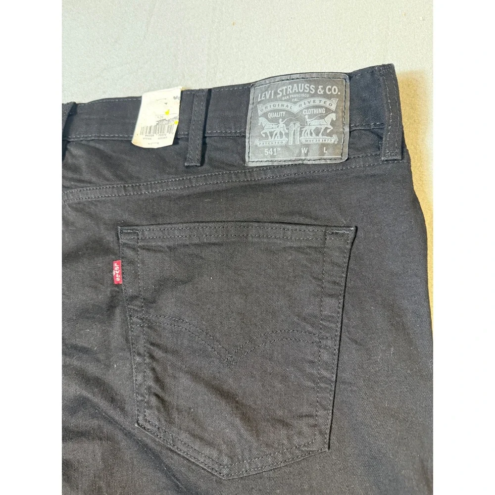 Levi's 541 Athletic Taper Men Pants 48x29 Black NWT Stretch Denim 18757-0105